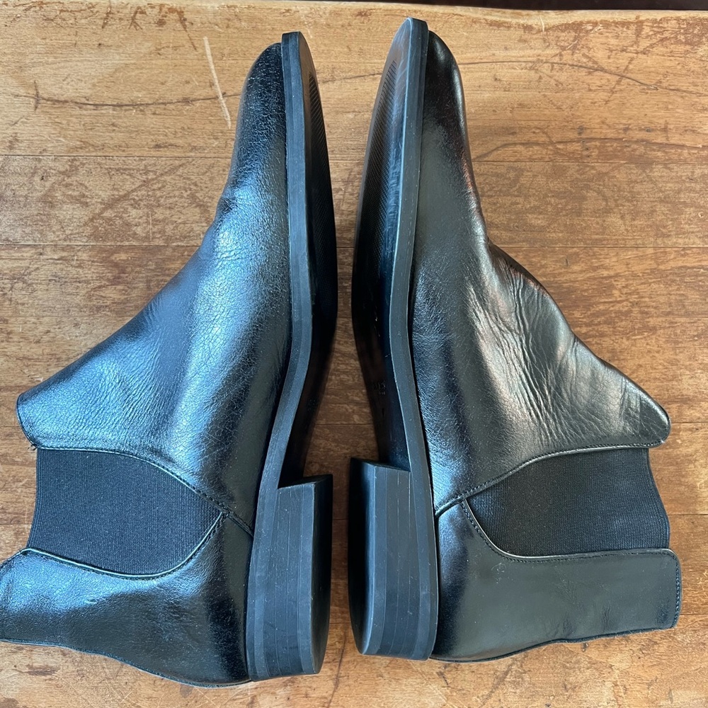 ZARA Basic Leather Ankle Boots – Black – Size 9